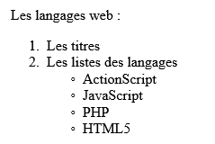 Exemple de listes imbriquées