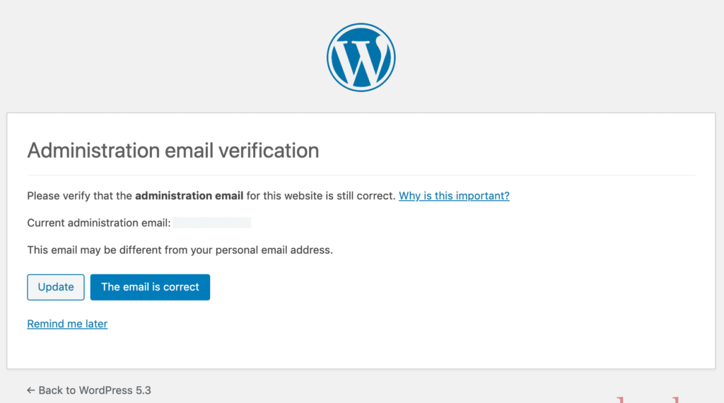 WordPress: Verifica dell’Email dell’Admin