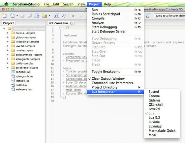 LUA: Installare e configurare l’IDE - ZeroBrane Int