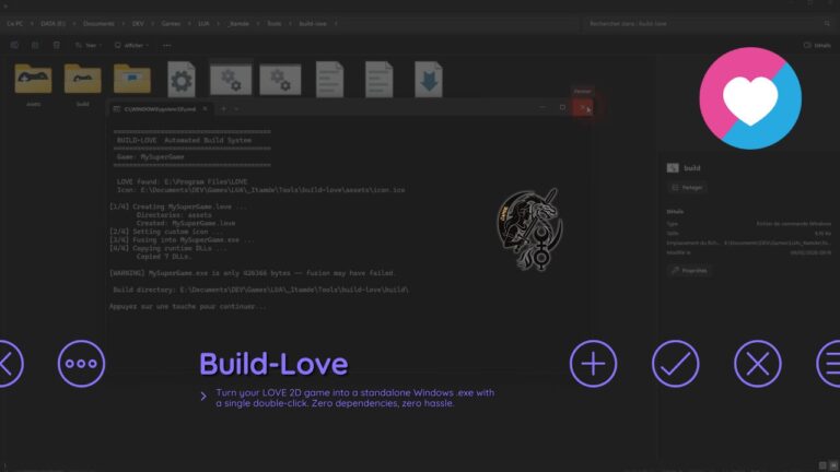 Build-Love — Sistema di Build LOVE 2D con Un Click