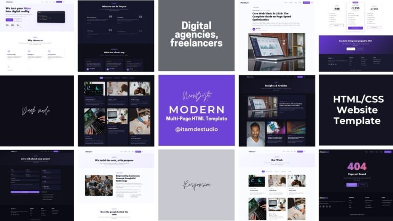 NeonByte - Template HTML Premium | 8 Pagine, Dark Mode, SEO-Ready