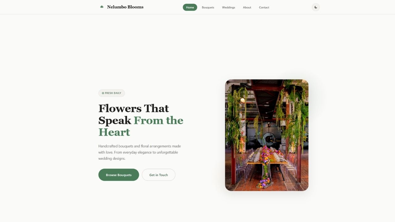 Nelumbo Blooms — Template HTML/CSS pour Boutique de Fleurs et Fleuriste