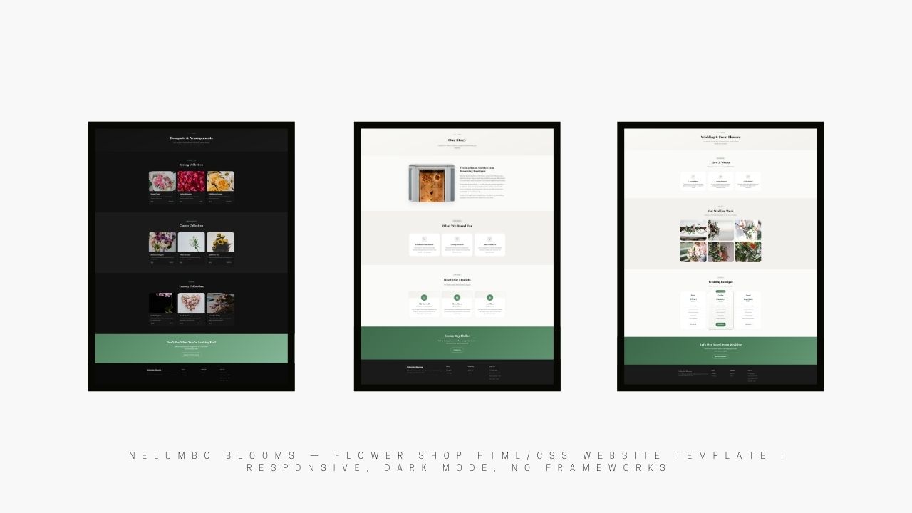 Nelumbo Blooms — Template HTML/CSS pour Boutique de Fleurs et Fleuriste